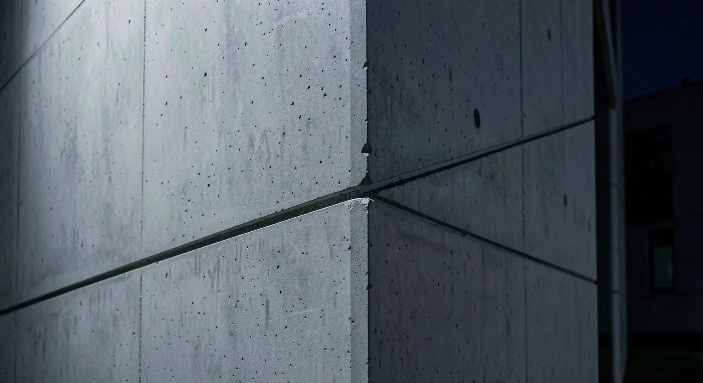 Detalle estructural de hormigón nocturno