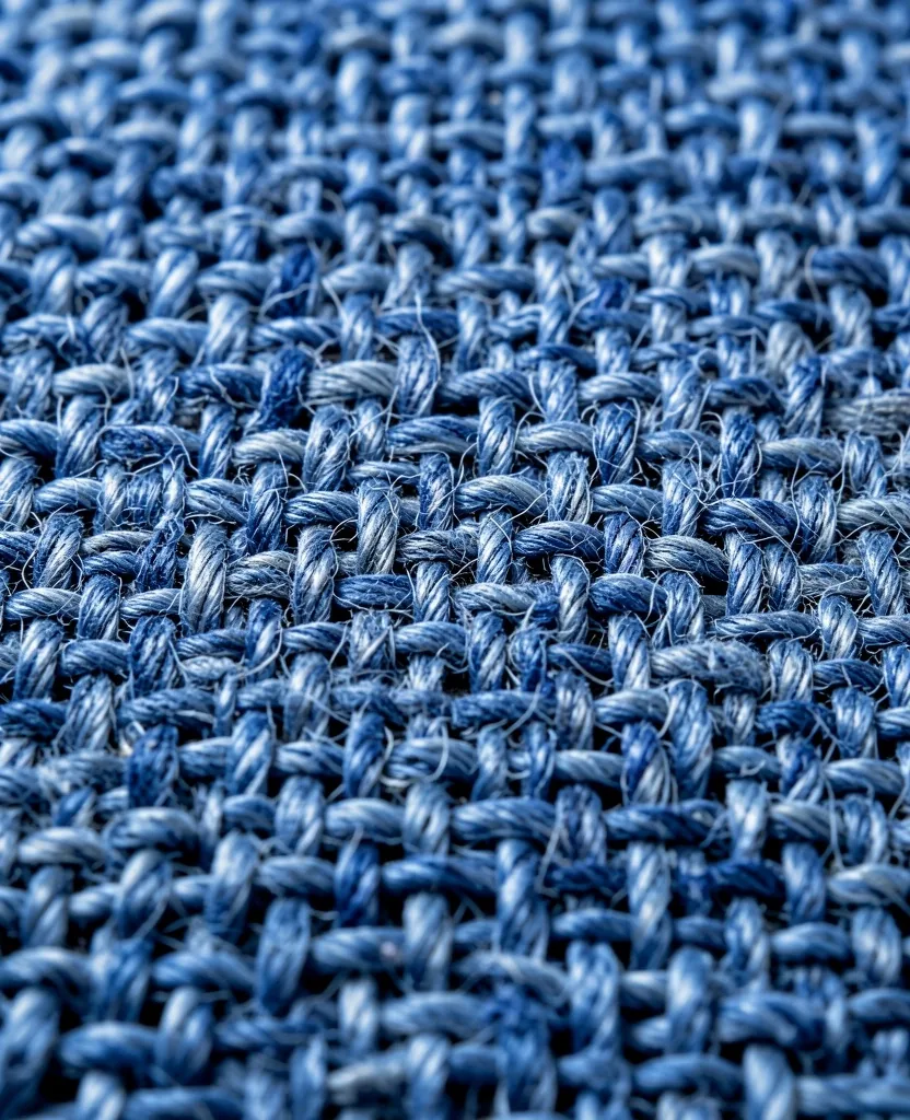 Textil tejido en tonos índigo